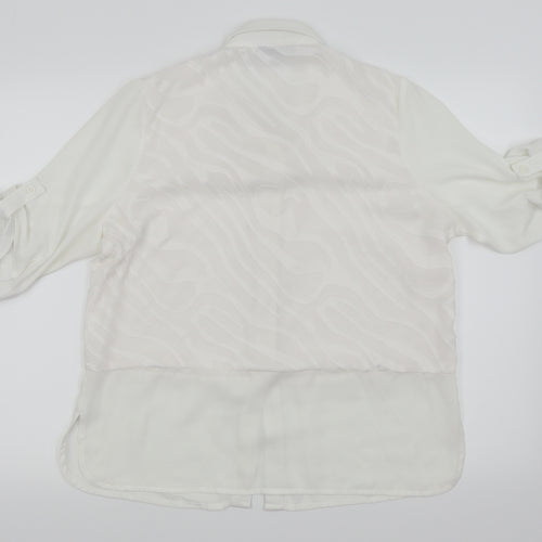 vava Womens White   Basic Button-Up Size 2XL