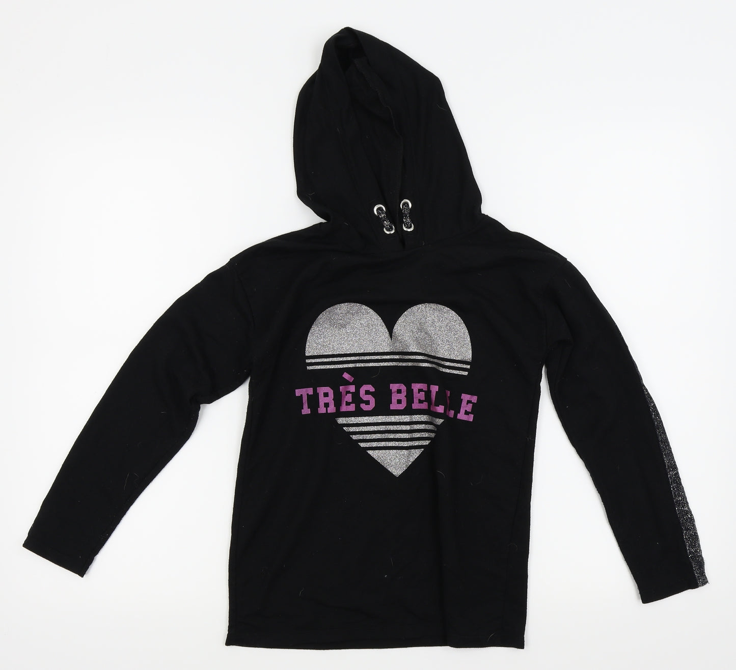 Asda George Girls Black   Basic T-Shirt Size 9-10 Years