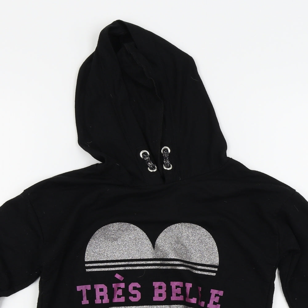 Asda George Girls Black   Basic T-Shirt Size 9-10 Years