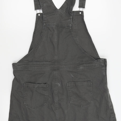 Dorothy Perkins Womens Grey   Pinafore/Dungaree Dress  Size 14
