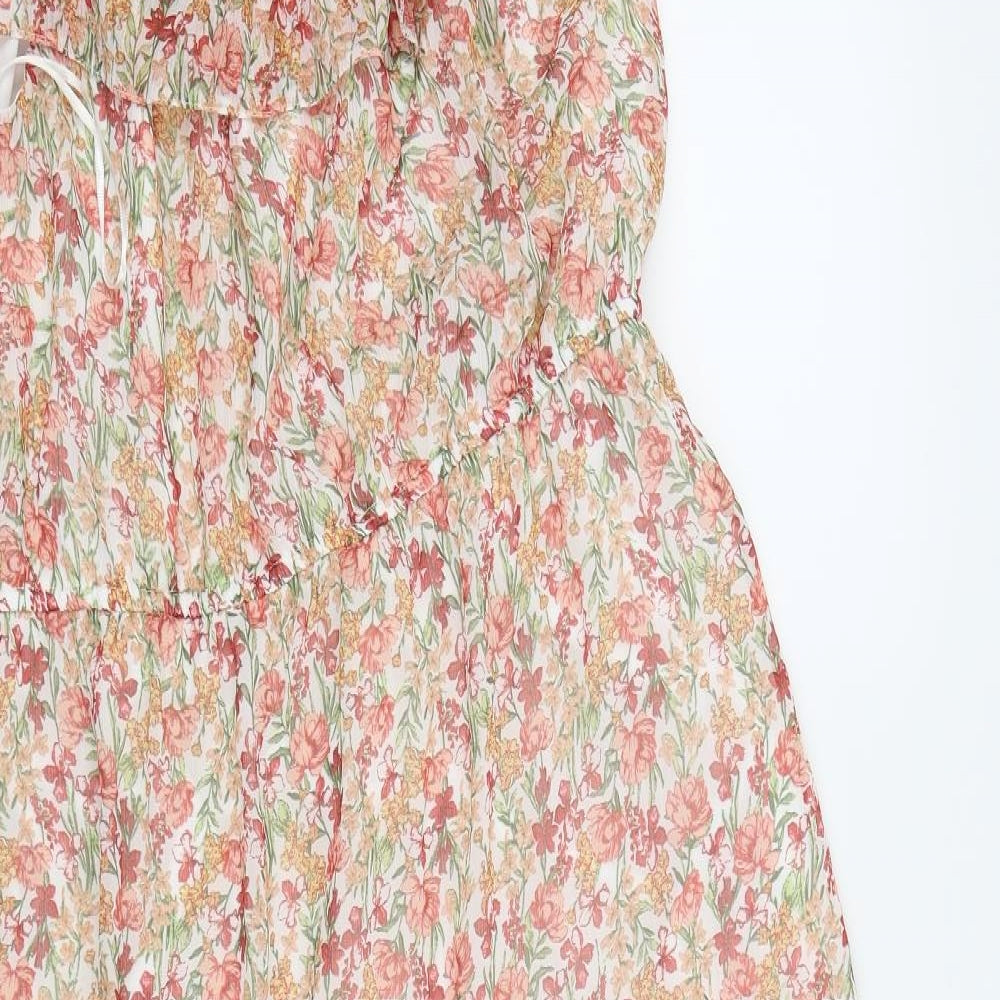 F&F Womens Red Floral  Fit & Flare  Size 16