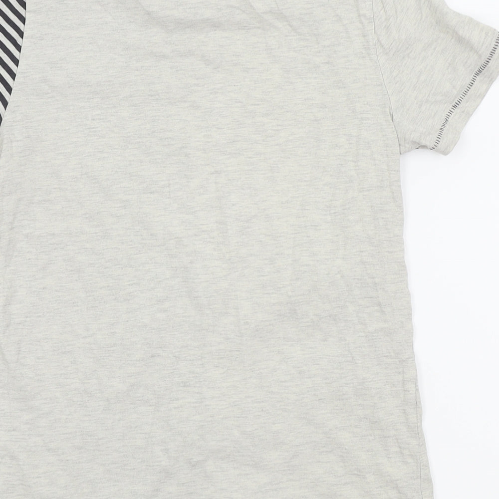 F&F Boys Grey Striped  Basic T-Shirt Size 9-10 Years