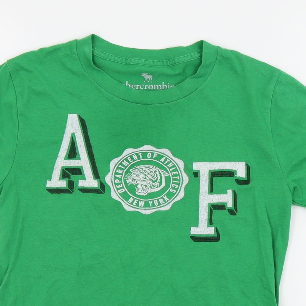 abercombie kids Boys Green Houndstooth  Basic T-Shirt Size 7-8 Years