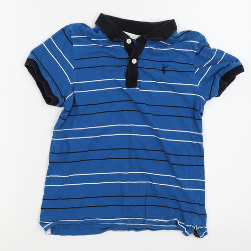 Blue Zoo Boys Blue Striped  Basic Polo Size 9-10 Years