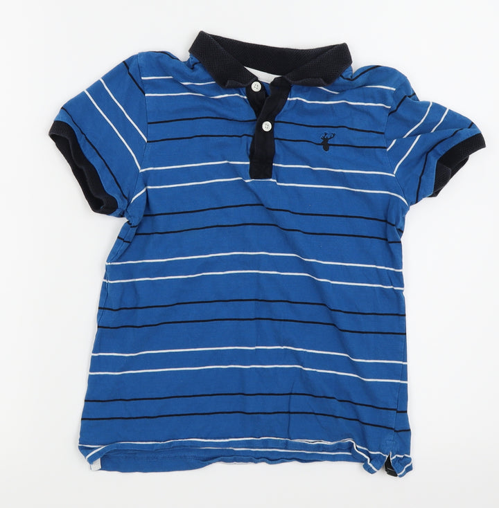 Blue Zoo Boys Blue Striped  Basic Polo Size 9-10 Years