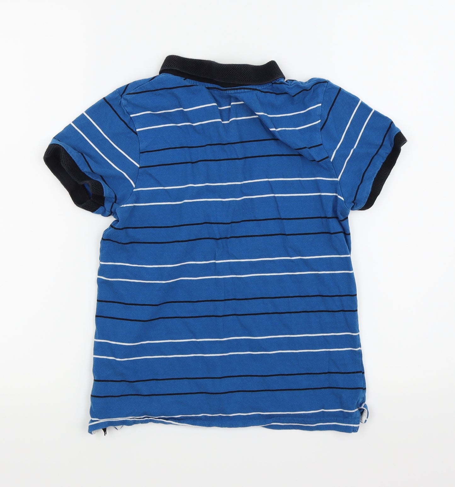 Blue Zoo Boys Blue Striped  Basic Polo Size 9-10 Years
