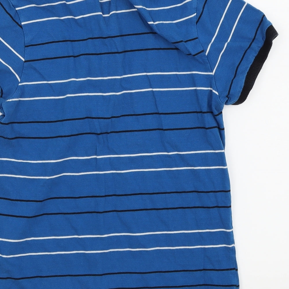 Blue Zoo Boys Blue Striped  Basic Polo Size 9-10 Years