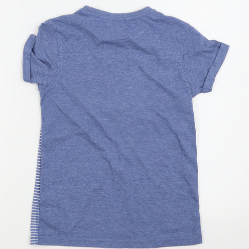 Asda George Boys Blue Striped  Basic Polo Size 9-10 Years