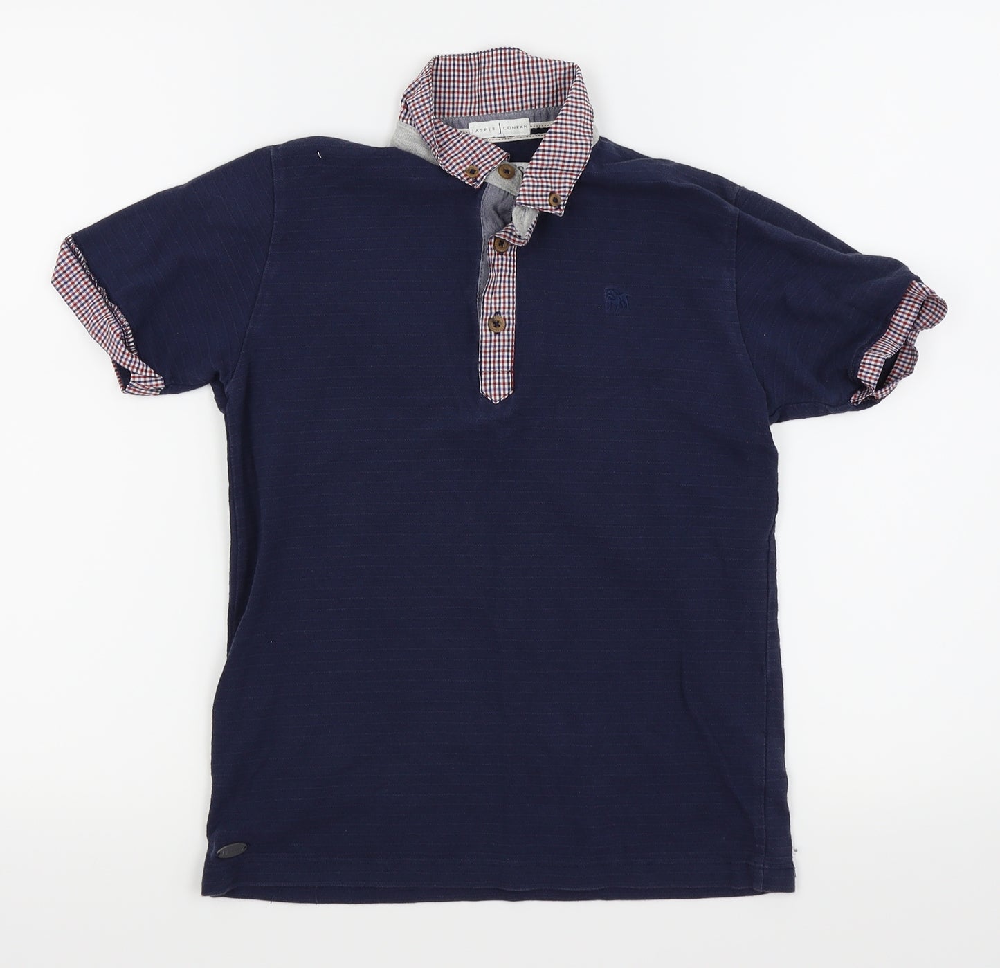 Jasper Conran Boys Blue Check  Basic Polo Size 9-10 Years