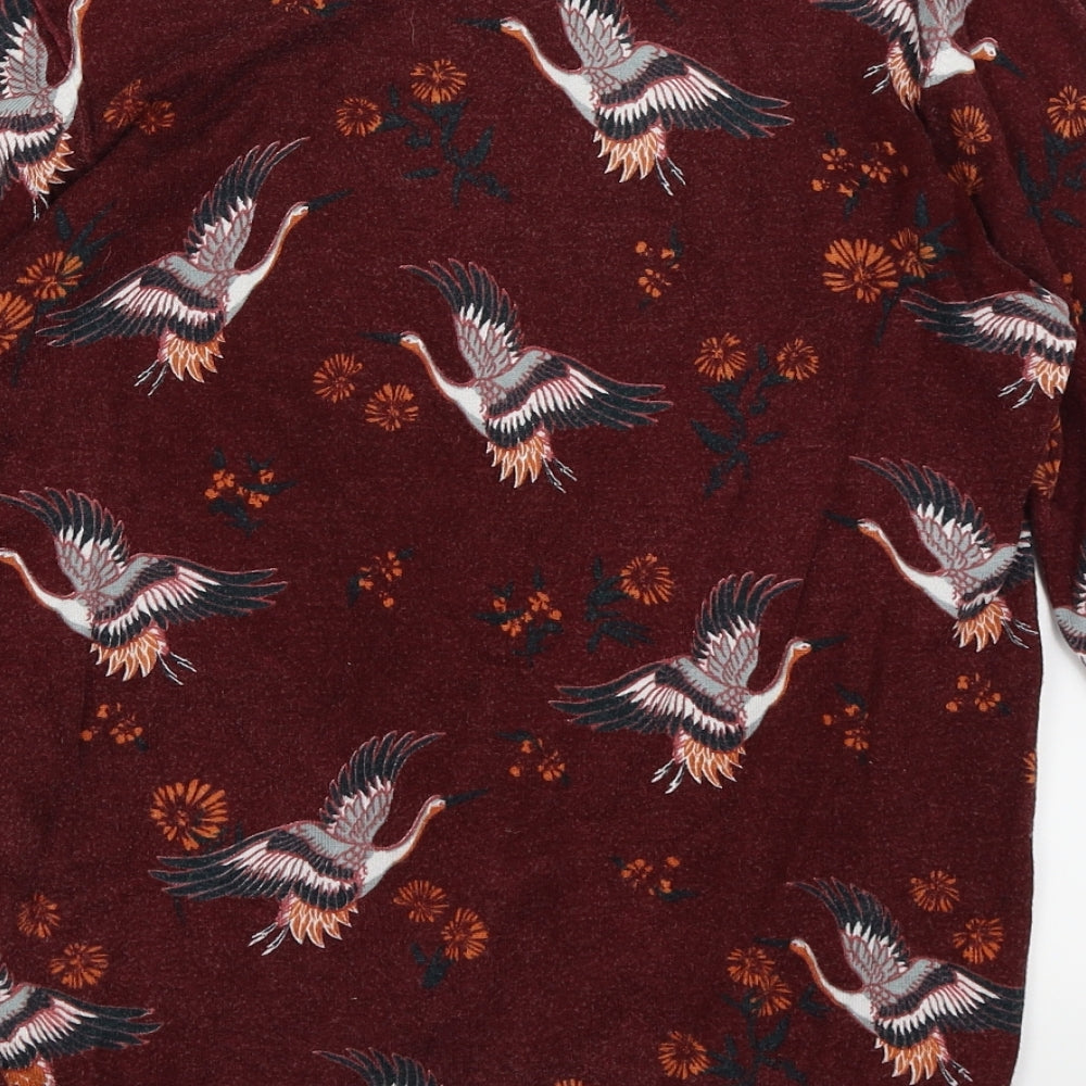 Debenhams Womens Red Animal Print  Basic T-Shirt Size 14