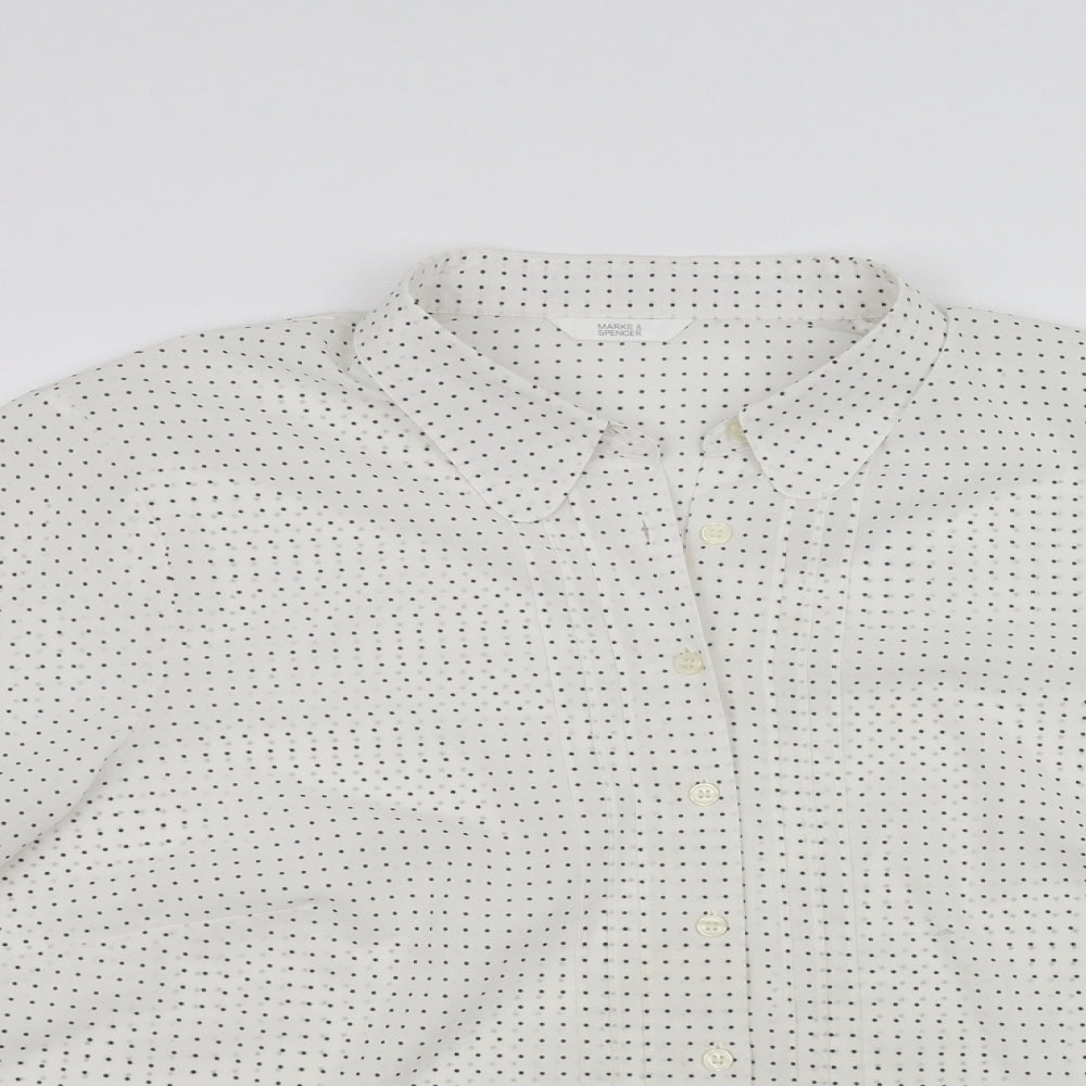 mark and spncer Womens White   Basic Button-Up Size L