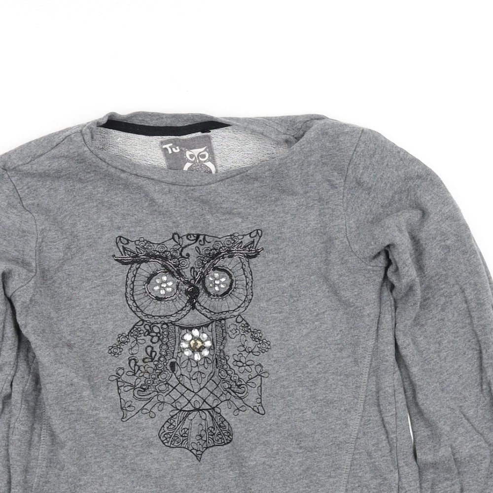TU Girls Grey   Pullover Jumper Size 12 Years