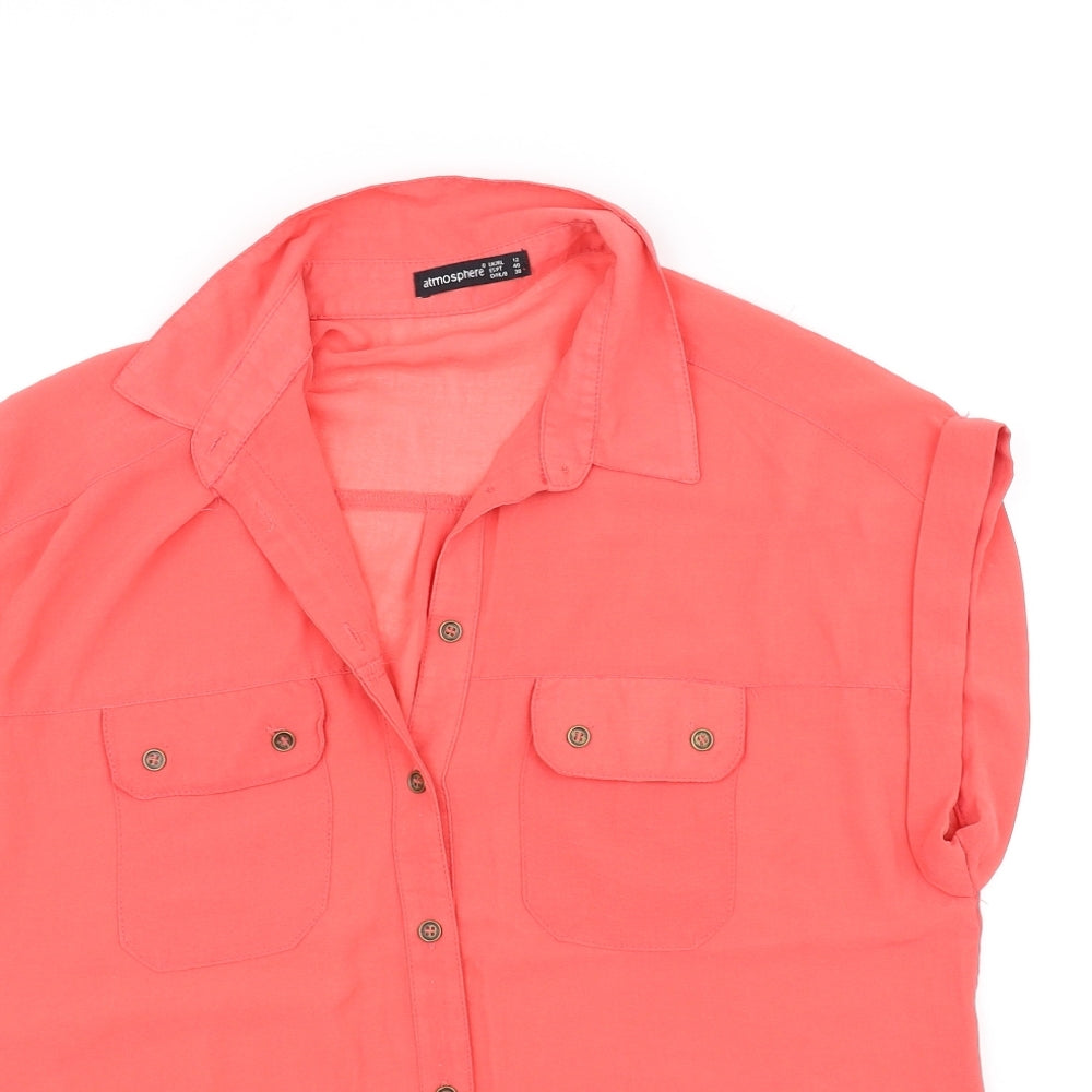Atmosphere Womens Orange   Basic Button-Up Size 12