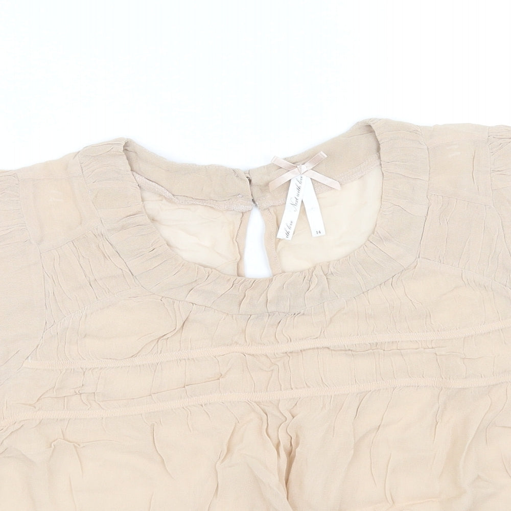 per worn Womens Beige   Basic Blouse Size 14