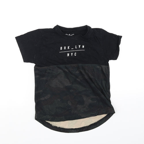 brk lyn Boys Black   Basic T-Shirt Size 6-7 Years