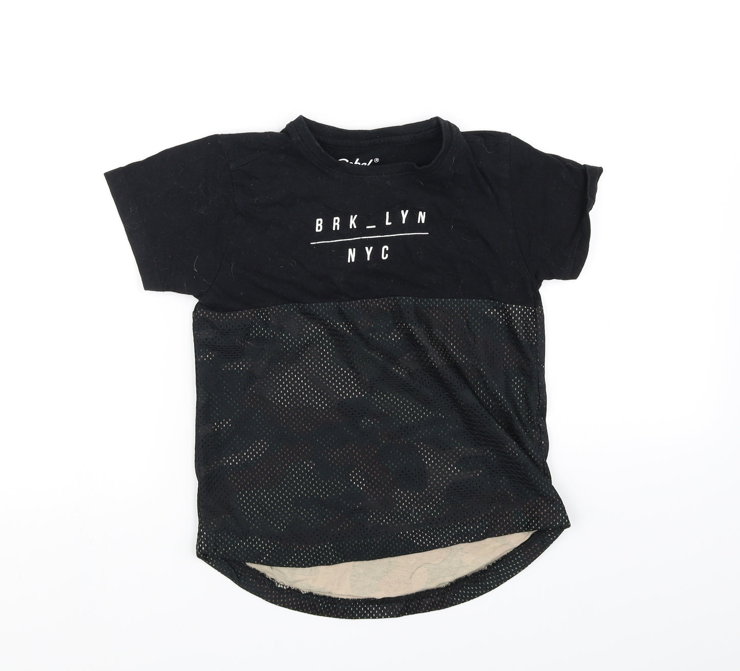brk lyn Boys Black   Basic T-Shirt Size 6-7 Years