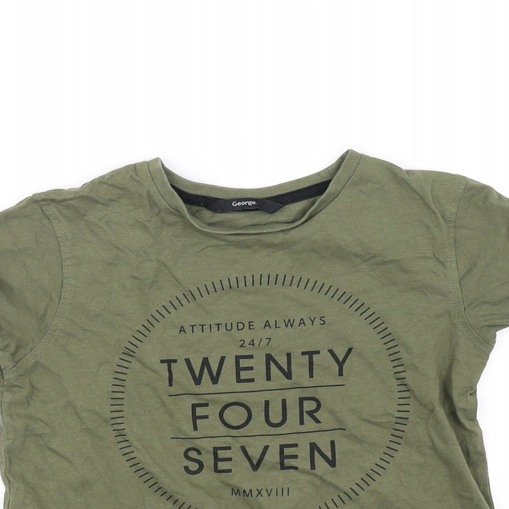 George Girls Green   Basic T-Shirt Size 8-9 Years