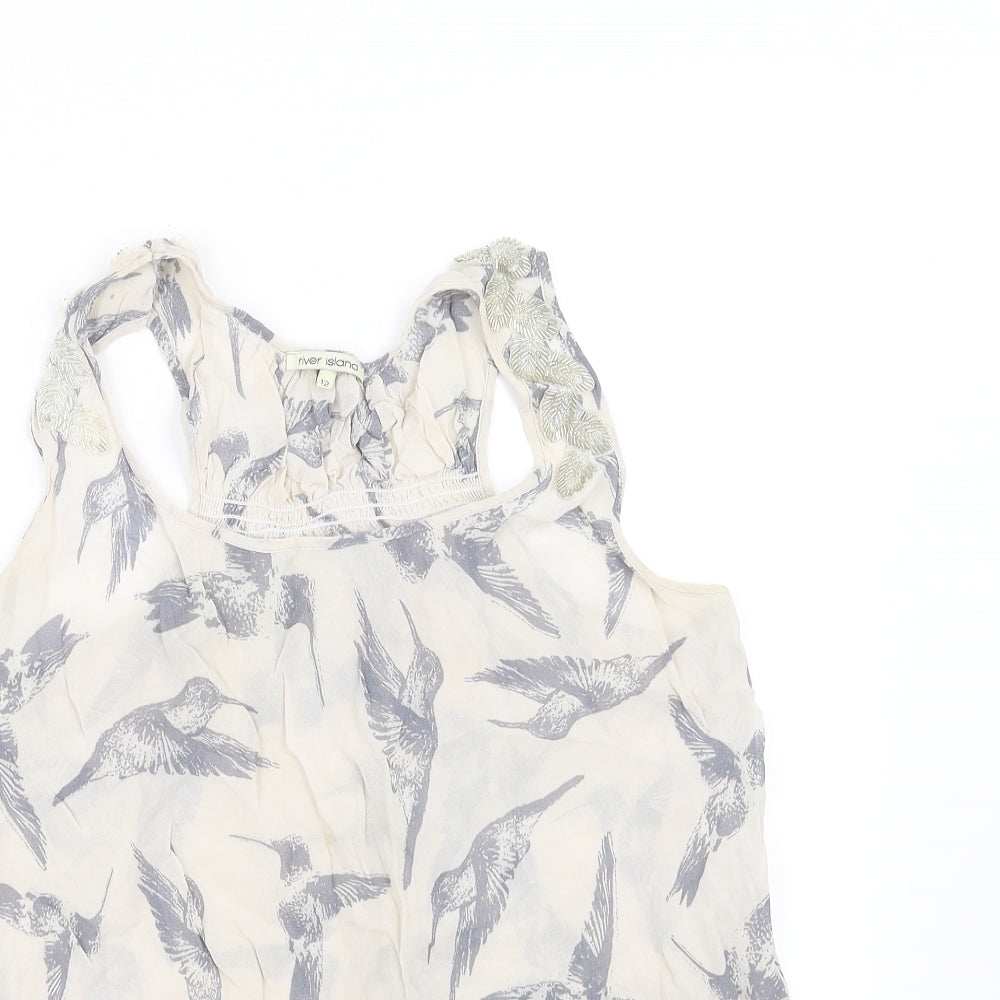 River Island Womens White   Basic T-Shirt Size 12