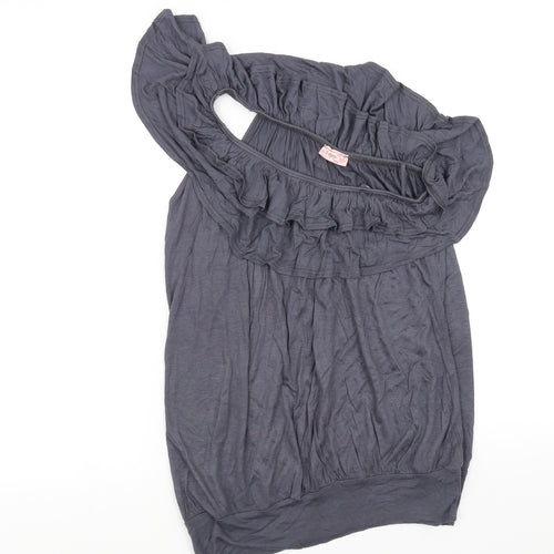 b sharp Womens Grey   Basic Blouse Size M