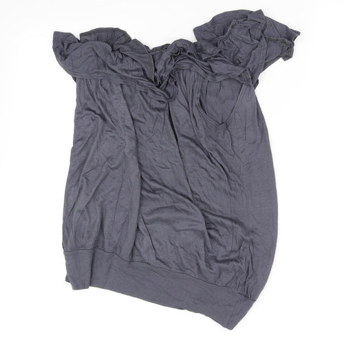 b sharp Womens Grey   Basic Blouse Size M