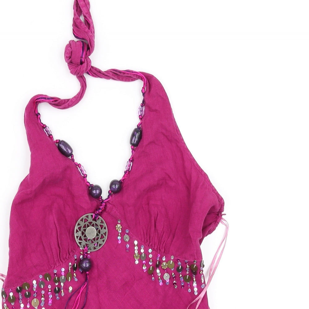 nesxt Womens Pink Houndstooth  Fit & Flare  Size 12