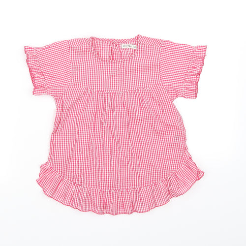 csrafted Girls Red Check  Basic Button-Up Size 5-6 Years