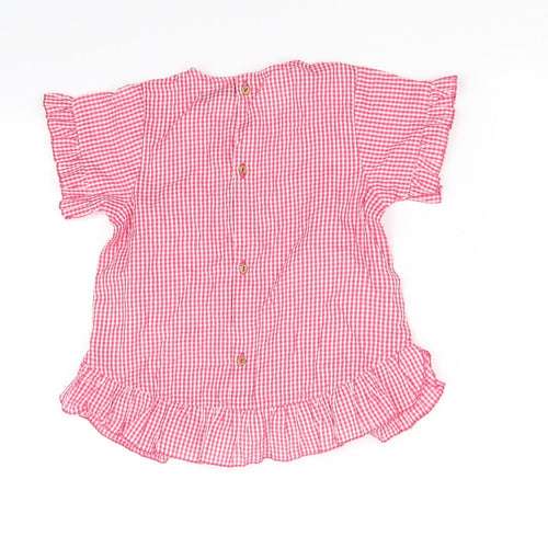 csrafted Girls Red Check  Basic Button-Up Size 5-6 Years