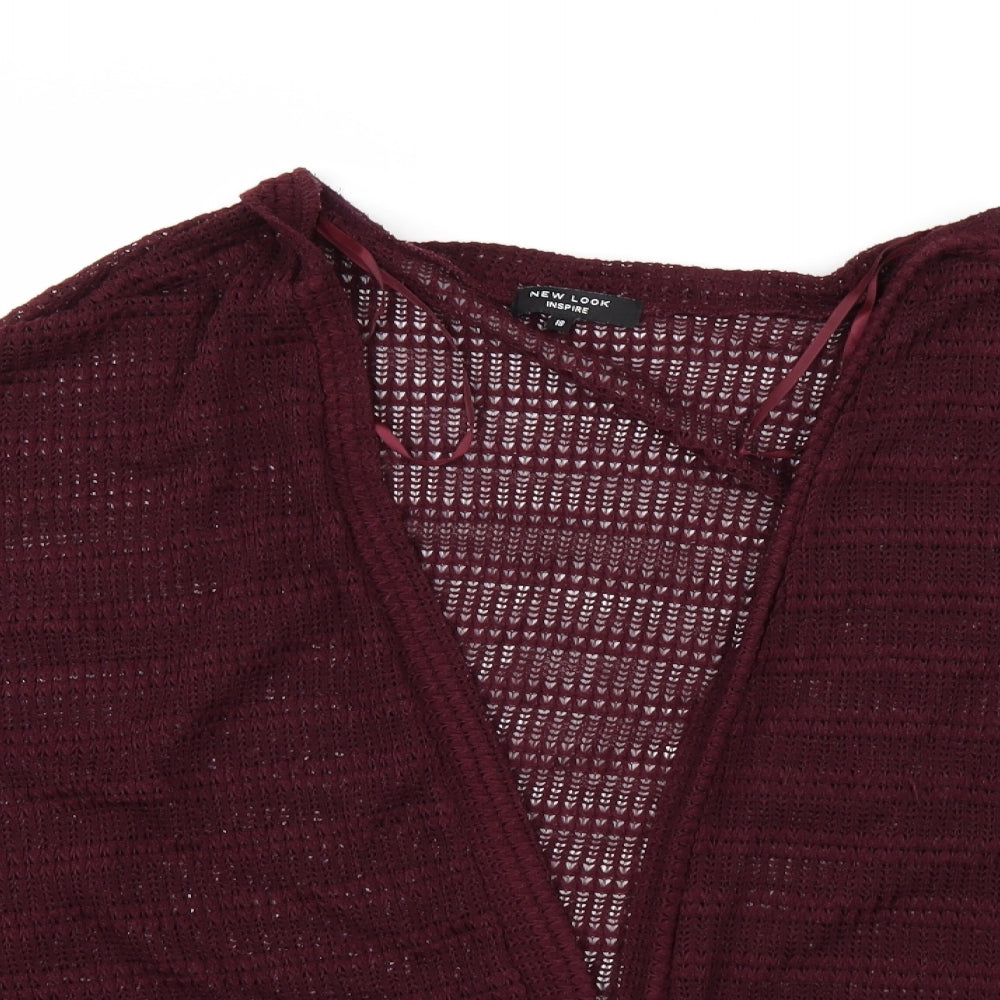 New Look Womens Red   Cardigan Jumper Size 18