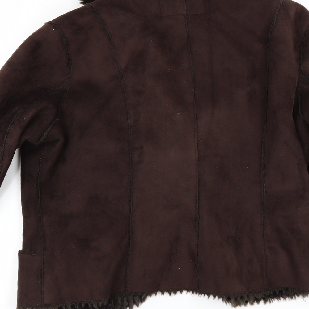 Per Una Womens Brown   Jacket  Size M  - Suede Effect