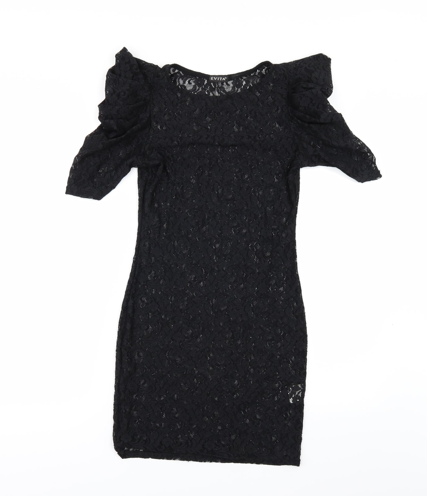 Evita Womens Black  Lace Bodycon  Size 8  - See Through
