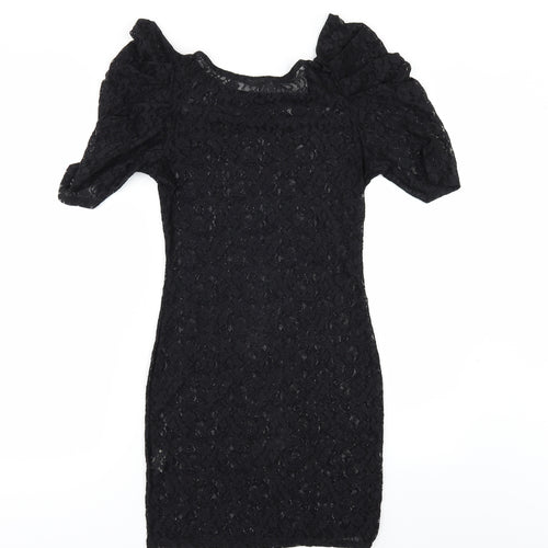 Evita Womens Black  Lace Bodycon  Size 8  - See Through