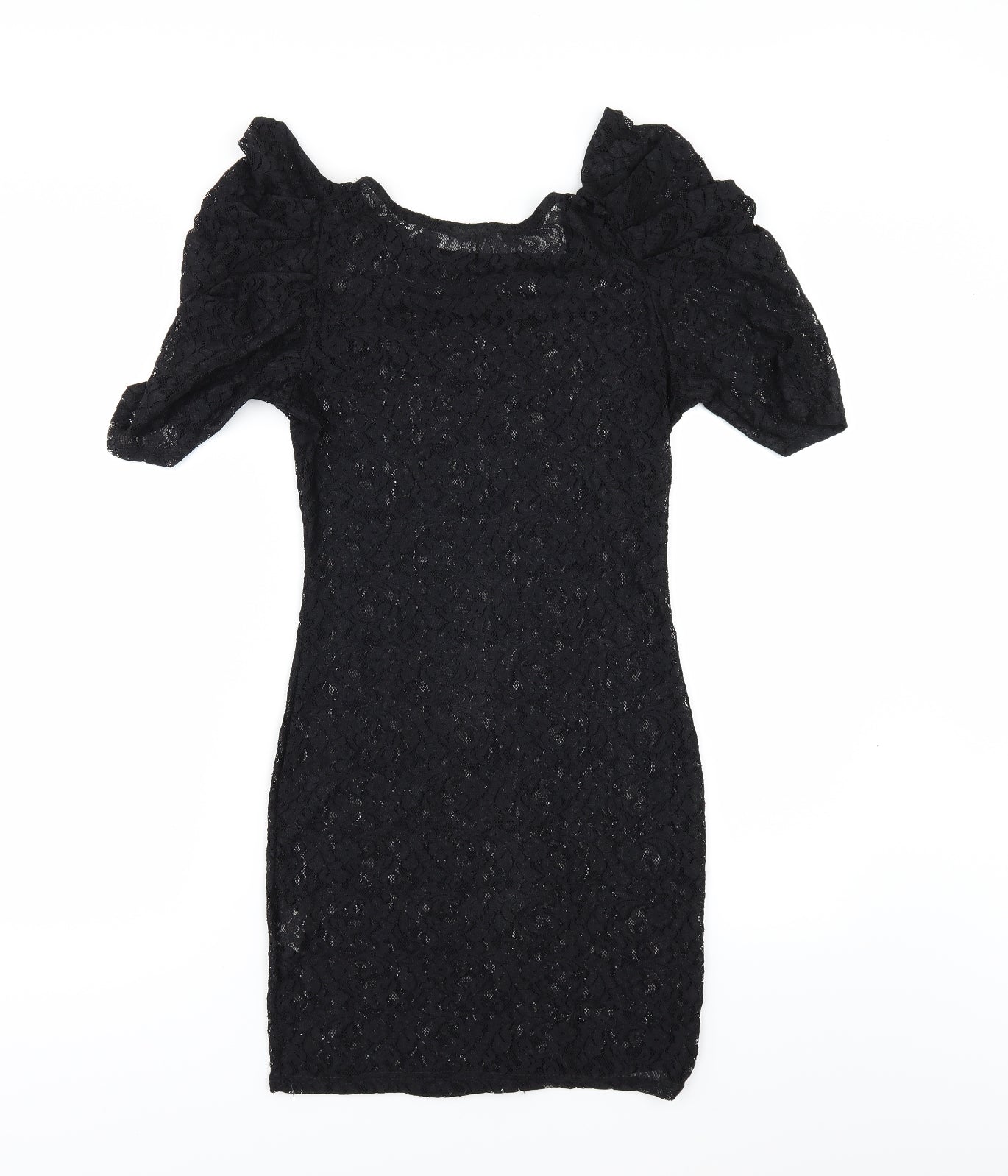 Evita Womens Black  Lace Bodycon  Size 8  - See Through