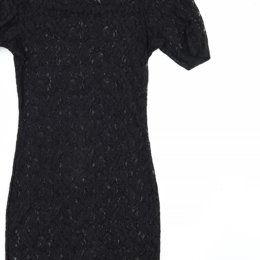 Evita Womens Black  Lace Bodycon  Size 8  - See Through