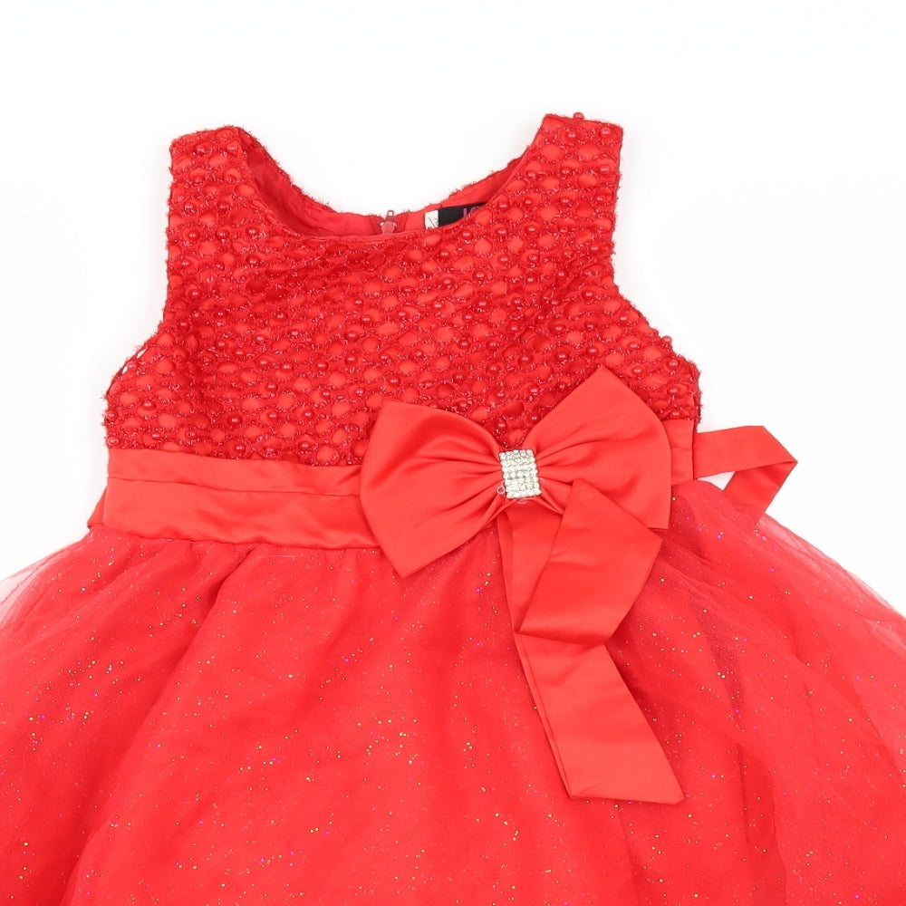 K C L london Girls Red   Fit & Flare  Size 7-8 Years