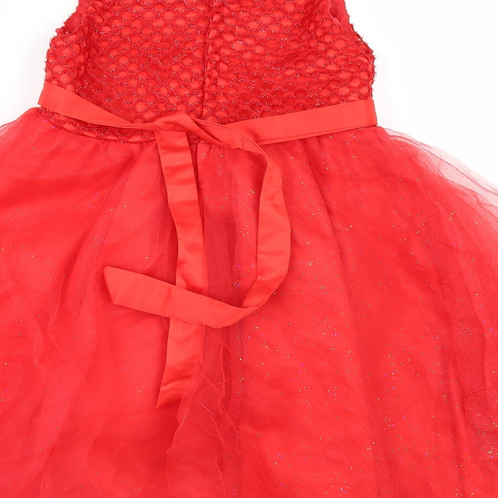 K C L london Girls Red   Fit & Flare  Size 7-8 Years