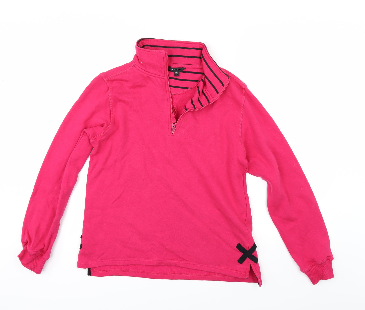 Janique Womens Pink   Pullover Sweatshirt Size 16