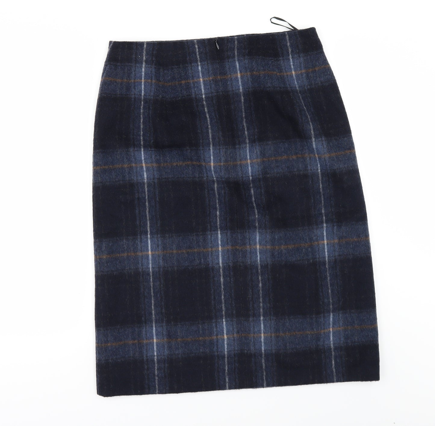 Marks and Spencer Womens Blue Check  A-Line Skirt Size 12
