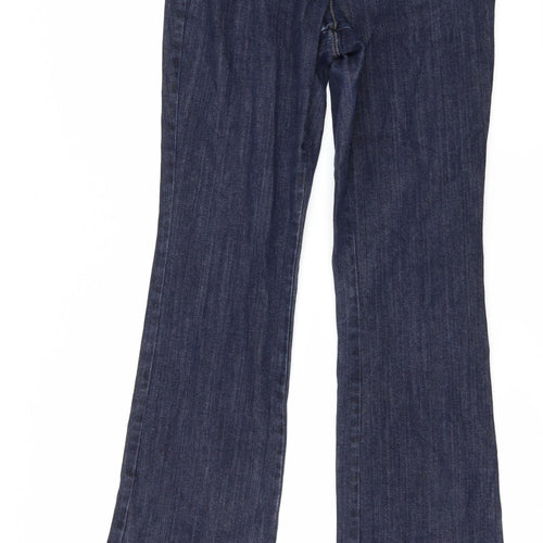Wallis Womens Blue  Denim Flared Jeans Size 12 L29 in