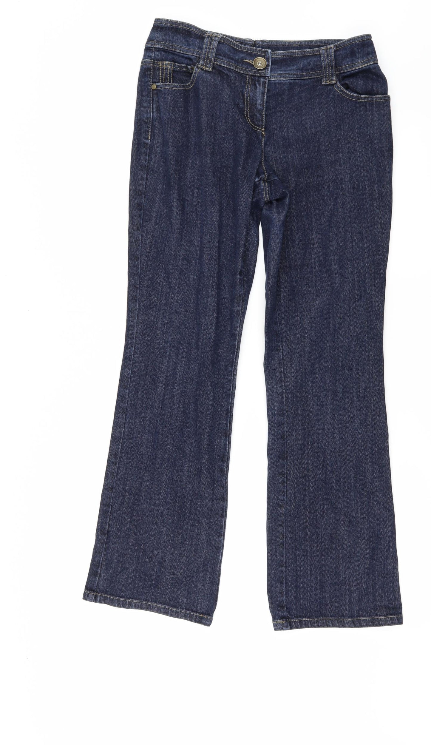 Wallis Womens Blue  Denim Flared Jeans Size 12 L29 in