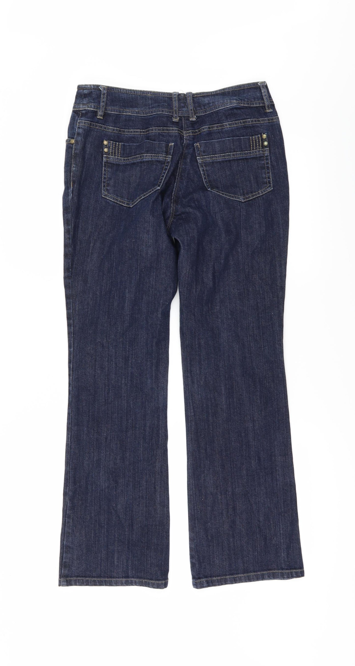 Wallis Womens Blue  Denim Flared Jeans Size 12 L29 in