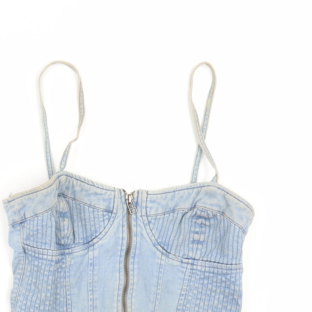 Zara Womens Blue  Denim Camisole Blouse Size S