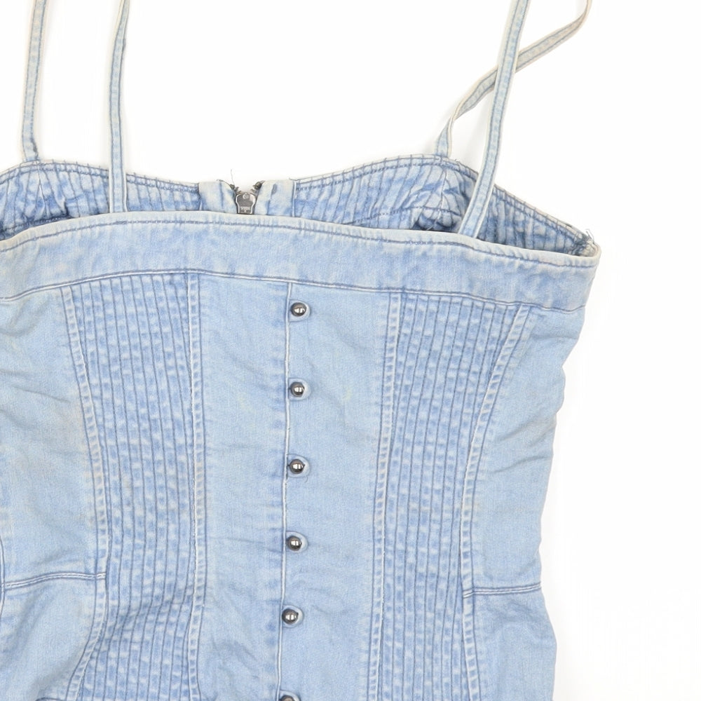 Zara Womens Blue  Denim Camisole Blouse Size S