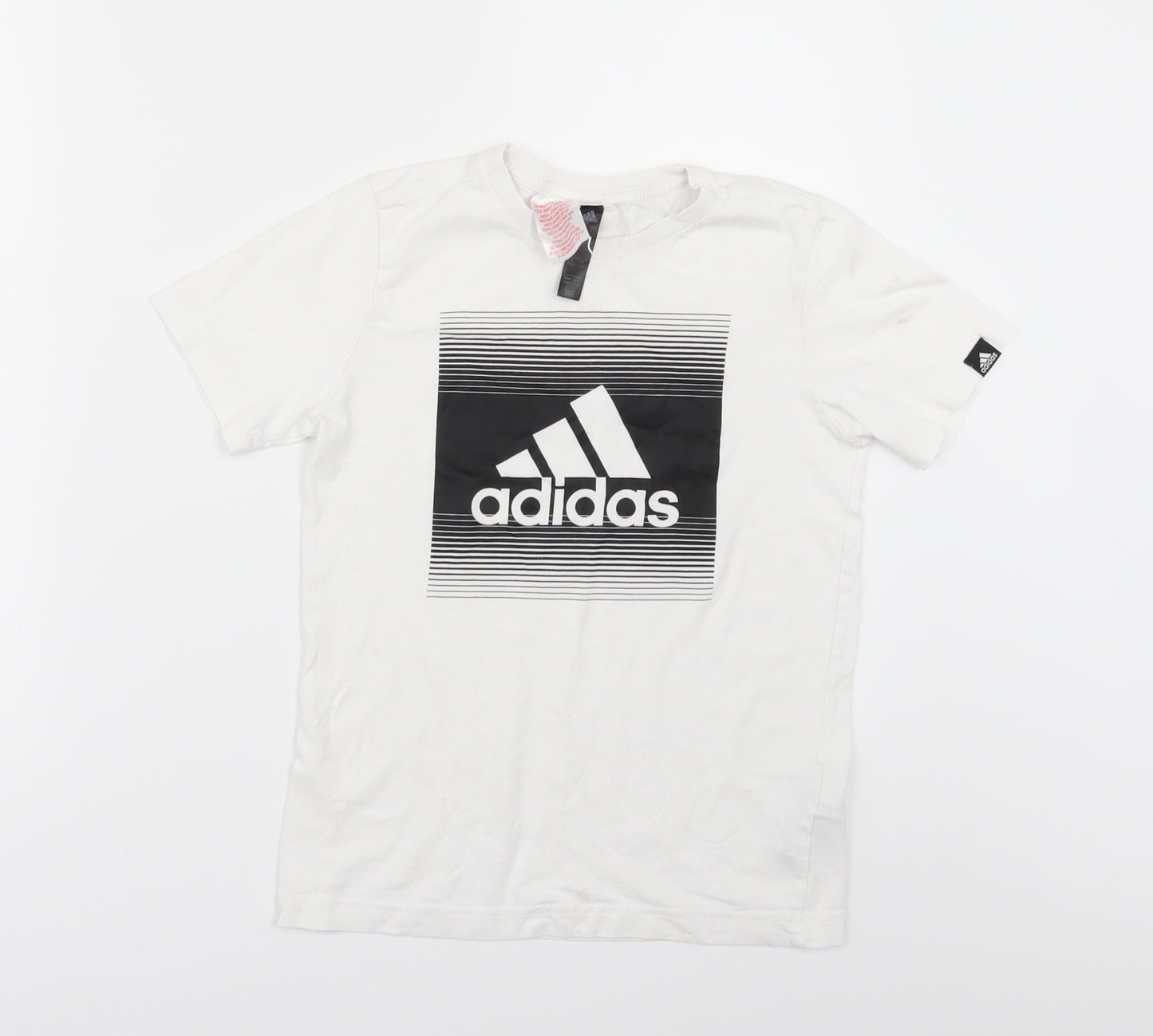 adidas Boys White   Basic T-Shirt Size 9-10 Years