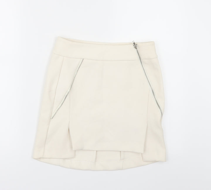 Preworn Womens Ivory   Mini Skirt Size 30 in
