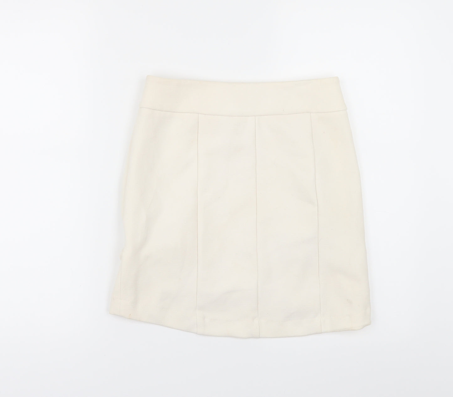 Preworn Womens Ivory   Mini Skirt Size 30 in
