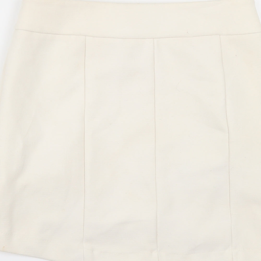 Preworn Womens Ivory   Mini Skirt Size 30 in