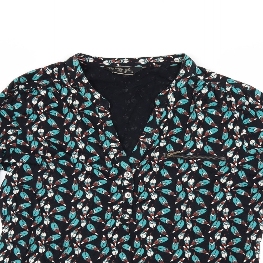 Original Womens Beige Floral  Basic T-Shirt Size 14