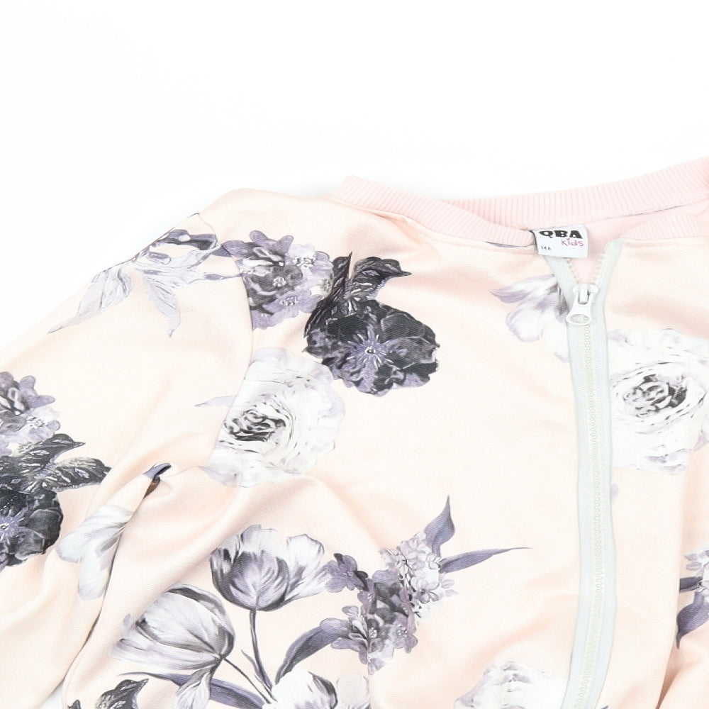 QBA KDS Girls Pink Flecked  Bomber Jacket Jacket Size 11 Years