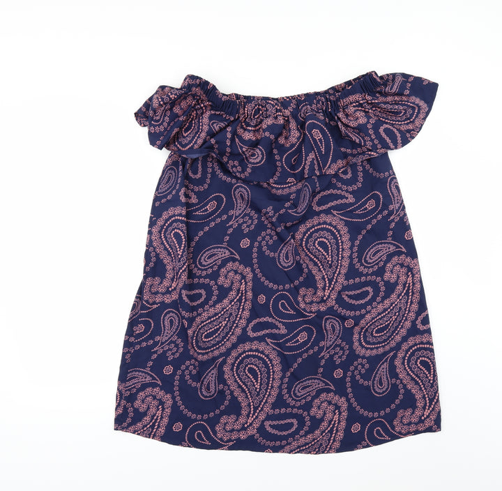 Primark Womens Blue Geometric Tunic Blouse Size 10