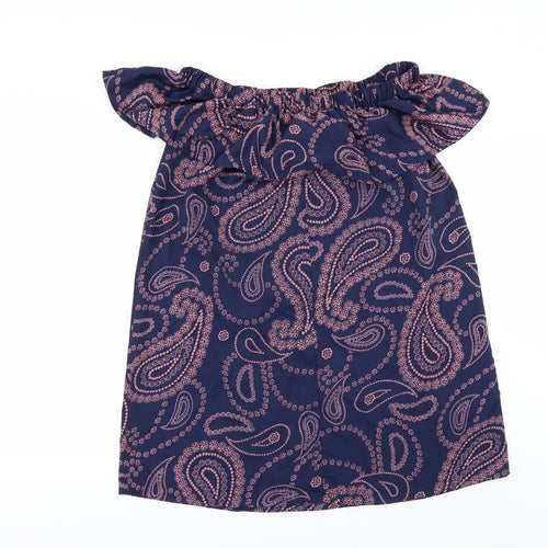Primark Womens Blue Geometric  Tunic Blouse Size 10